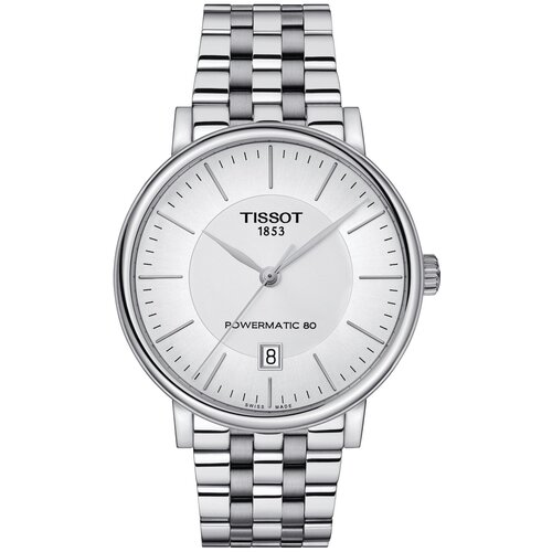 наручные часы tissot t classic белый серебряный Наручные часы TISSOT T-Classic, серебряный, белый