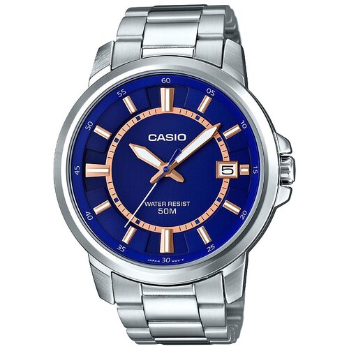 Наручные часы CASIO MTP-E130D-2A, синий, серебряный