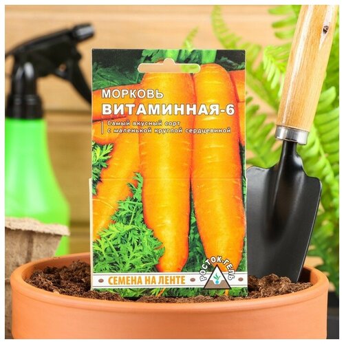 Семена Морковь Витаминная-6, семена на ленте, 8 м семена морковь витаминная 6 семена на ленте 8 м 3 упак