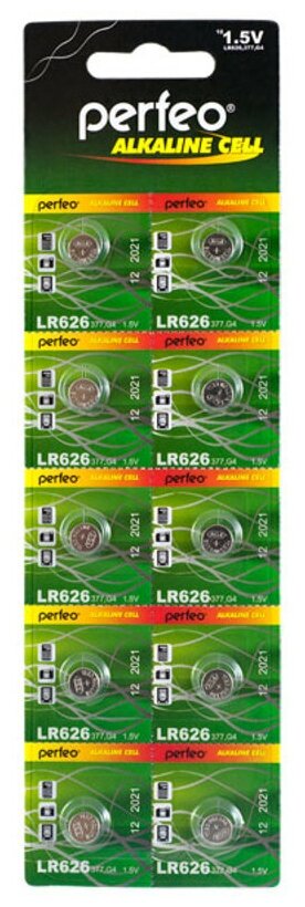 Батарейки Perfeo LR626/10BL Alkaline Cell 377A AG4