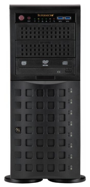 Шасси серверное NEW Supermicro Super Workstation 4U Tower 740A-T no CPU(2)Scalable/TDP 270W/ no DIMM(16)/SATARAID HDD(8)LFF/3x5,25/2x1GbE/6xFHHL,M2/1200W (SYS-740A-T) - фото №2