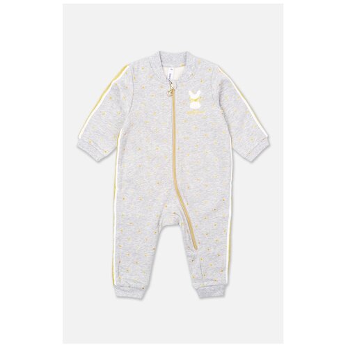 фото Комбинезон playtoday, размер 74, светло-серый/золотистый
