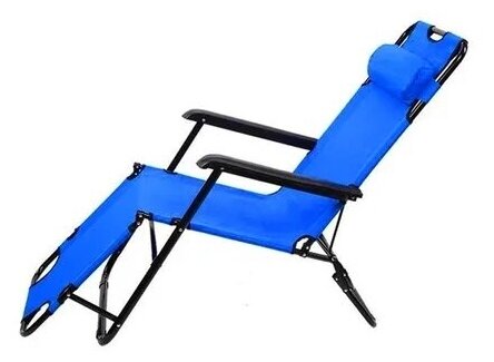 Кресло шезлонг синий - фотография № 2