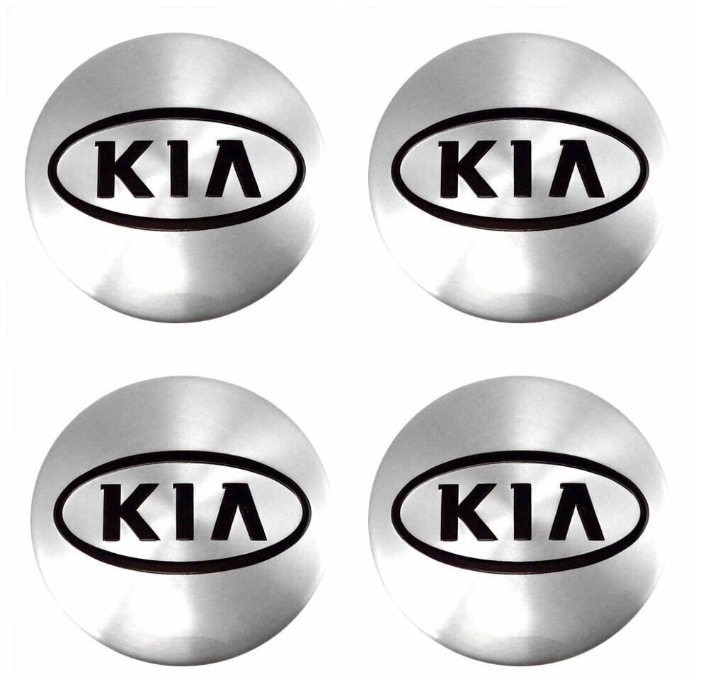 Наклейки на колесные диски Киа хром / Kia chrome D-60 mm