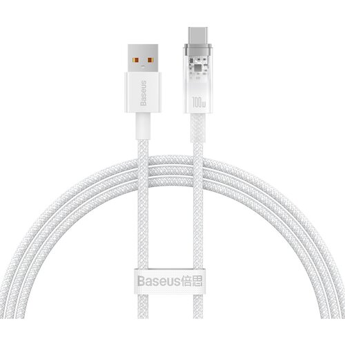 Кабель Baseus Explorer Series Fast Charging Cable with Smart Temperature Control USB - Type-C 100W 1m (CATS010402) Белый php ввод и вывод