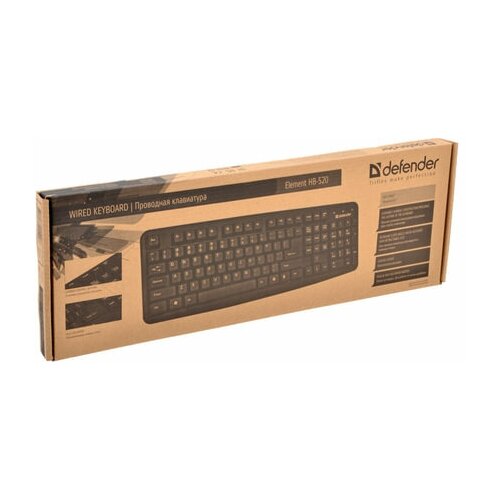 Клавиатура Defender Element HB-520 USB 104 клавиши 3 доп клавиши черный 45522 20шт 1148900₽