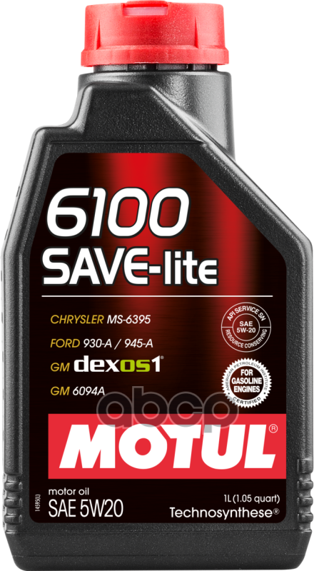 MOTUL Масло Моторное 5W20 Motul 1Л Синтетика 6100 Save-Lite Cf/Sn