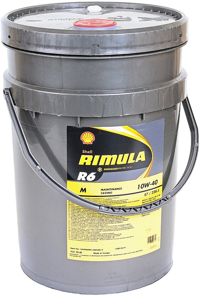 Моторное масло SHELL Rimula R6 M 10W-40 20л. синтетическое [550046753] - фото №3