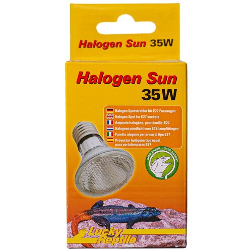 [282 r1 46682] reptile one halogen heat lamp infrared 72w галогенная лампа с ик излучением для терр е27 72 вт 1 шт Лампа галогенная LUCKY REPTILE Halogen Sun Spot 35Вт, E27 (Германия)