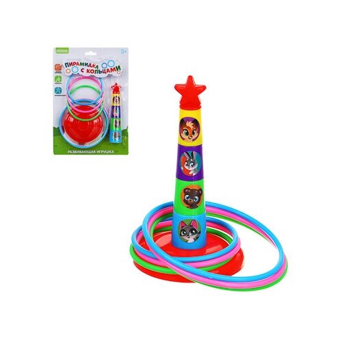 Игроленд развивающая игрушка пирамидка с кольцами pp 29х20х4см 258₽