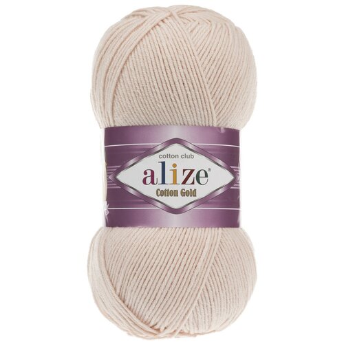 Пряжа Alize Cotton Gold (Ализе Коттон Голд) - 2 мотка 382 телесный 55% хлопок, 45% акрил 330м/100г