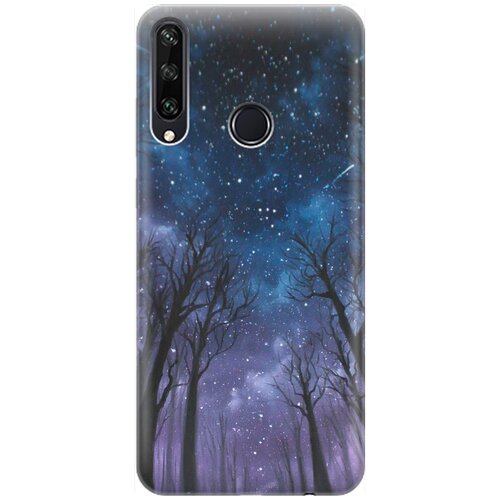 фото Ультратонкий силиконовый чехол-накладка для huawei y6p с принтом "ночной лес" gosso