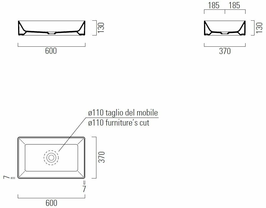 Раковина GSI Kube X 945311 белый