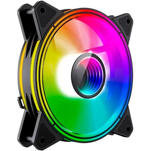 Вентилятор для корпуса Gamemax FN-12Rainbow-Q-Infinity кулер для корпуса пк gamemax fn 12rainbow d 12cm argb rainbow fan dual rings centre argb leds 3pin 4pin connector