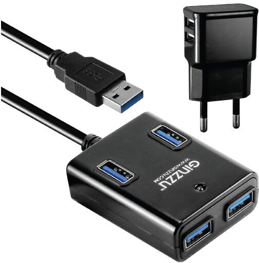 Хаб USB Ginzzu GR-384UAB 4 ports