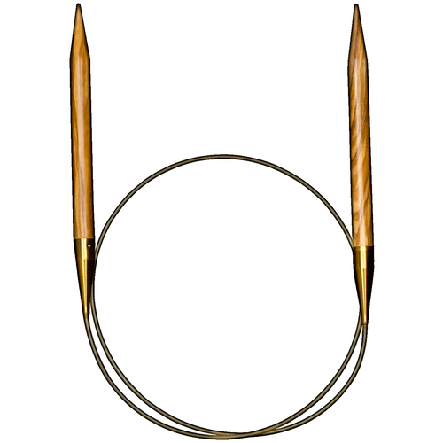 Спицы ADDI круговые из оливкового дерева 575-7, диаметр 12 мм, длина 13 см, общая длина 60 см, дерево