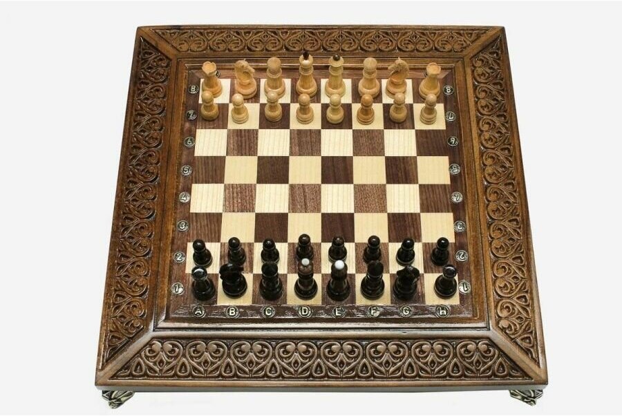 Шахматы Handle Brand "С бронзовыми ножками", ручная работа, настольная игра, дерево