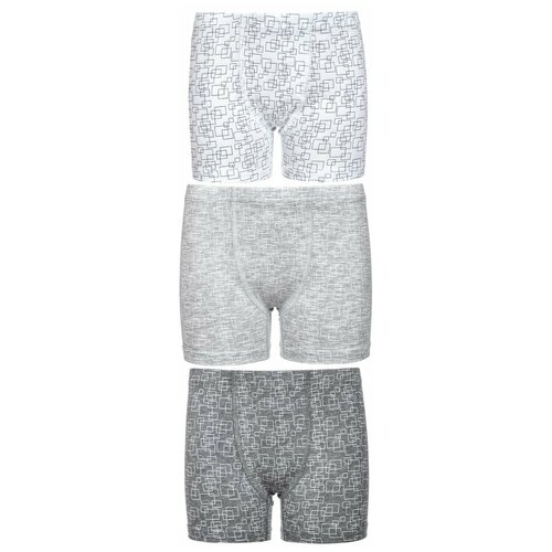 фото Трусы baykar 3 шт., размер 122/128, белый/серый