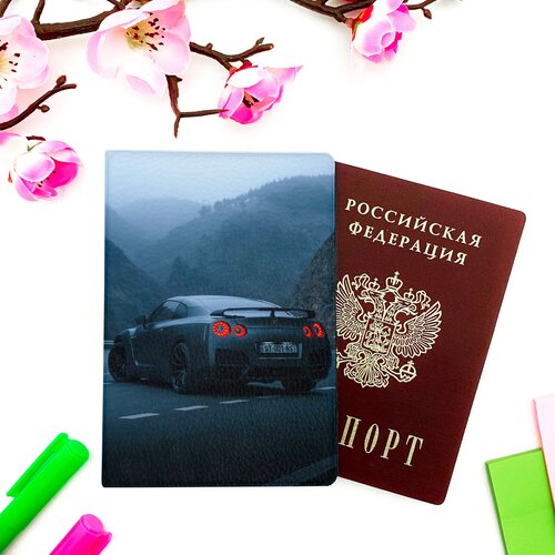 Обложка для паспорта Nezuko, красный, белый