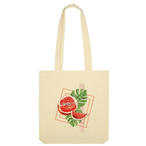 Сумка шоппер Us Basic, бежевый мужская футболка грейпфрут и листья 2xl черный