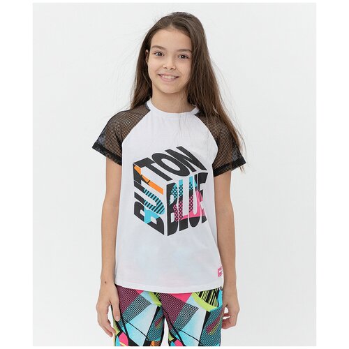 фото Футболка button blue, размер 134, белый