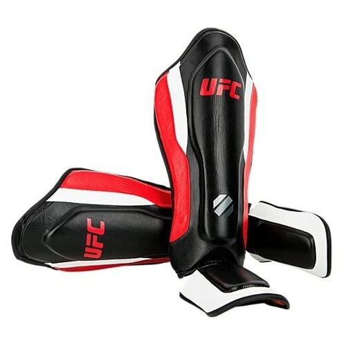 Защита голени UFC с защитой подъема стопы красный/черный (размер S/M)