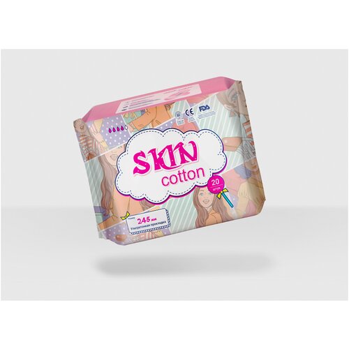 Ультратонкие прокладки SKIN COTTON, 20 шт