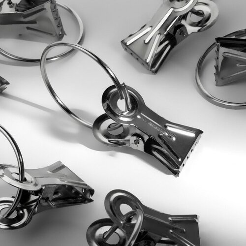 Кольцо для карниза с зажимом d 3033 мм цвет серебряный100 шт 1328₽