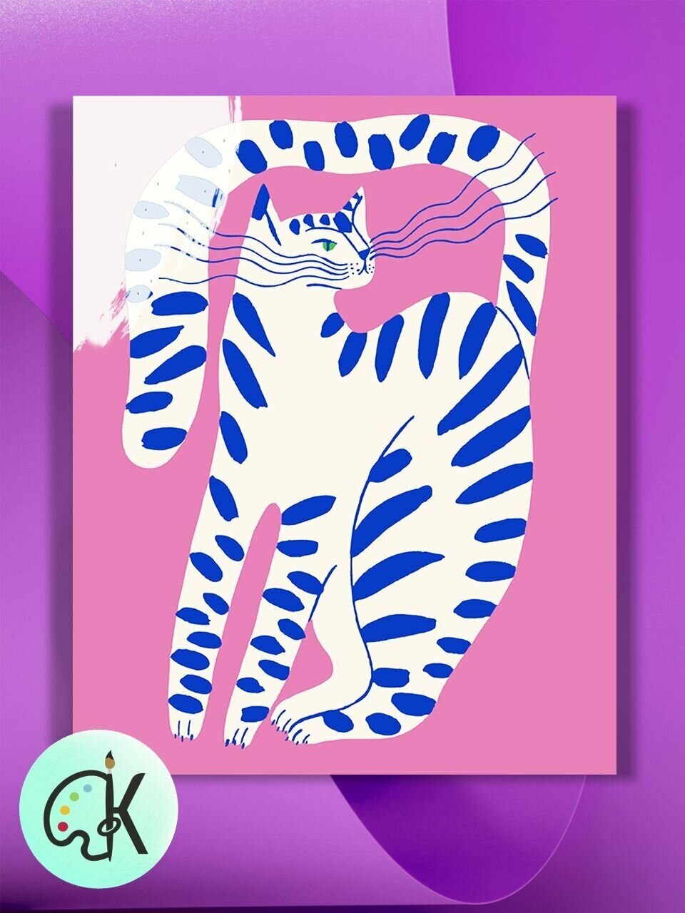 Картина по номерам на холсте Полосатый кот 40 х 60 см