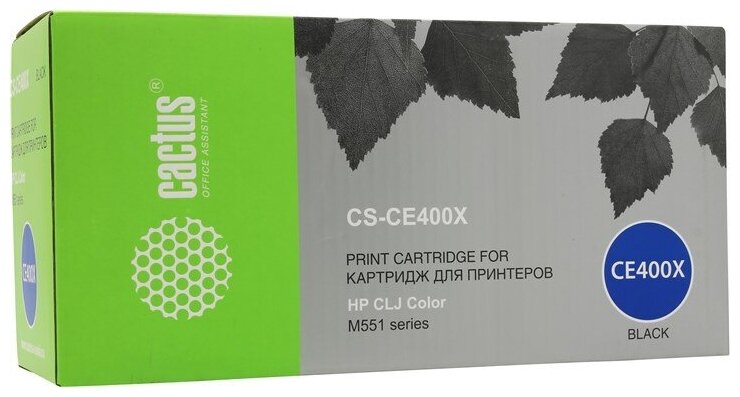 Картридж Cactus CS-CE400X, черный, 11000 страниц, совместимый для Color LaserJet Enterprise 500 M575 / M551 / 570