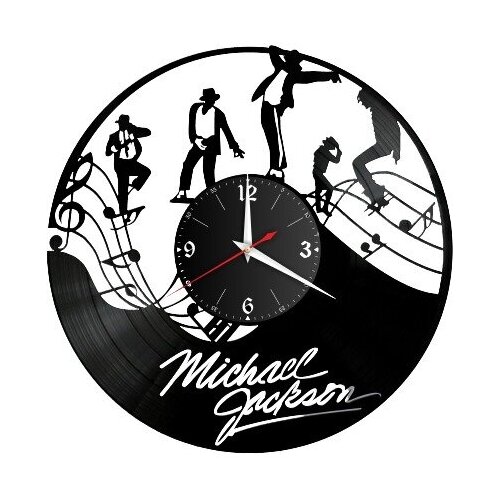 фото Настенные часы из винила «майкл джексон #7» lazer rnd
