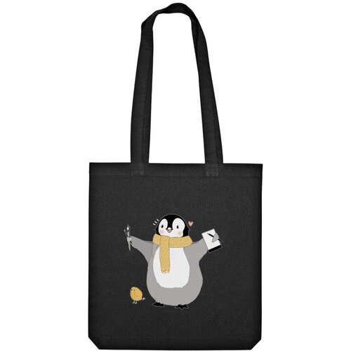 Сумка шоппер Us Basic, черный сумка пингвин и медведь красный