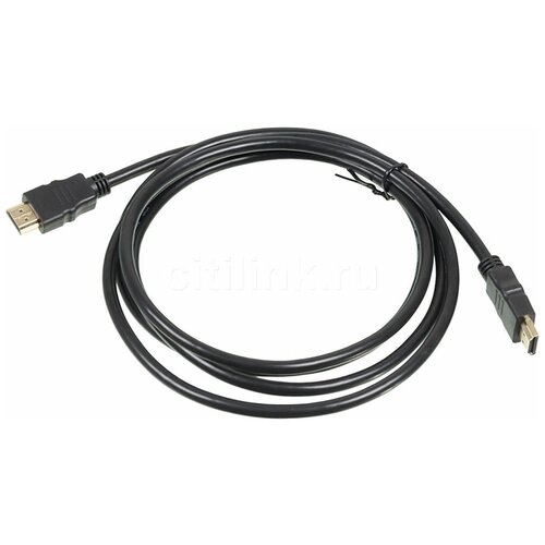 Кабель аудио-видео HDMI (m) - HDMI (m) , ver 1.4, 2м, GOLD, черный кабель 1 2v minidisplayport m hdmi m gold 2м белый