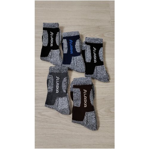 Носки Turkan, 5 пар, размер 41-47, коричневый, черный, синий, серый