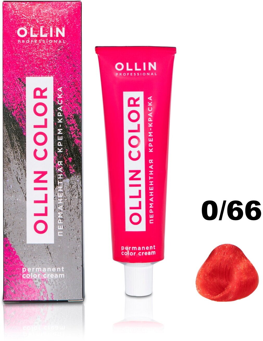 Крем-краска OLLIN COLOR для окрашивания волос OLLIN PROFESSIONAL 0/66 корректор красный 60 мл