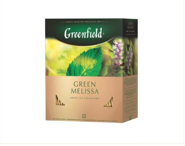 Чай зеленый Greenfield Green Melissa в пакетиках 200 г 100 пак.