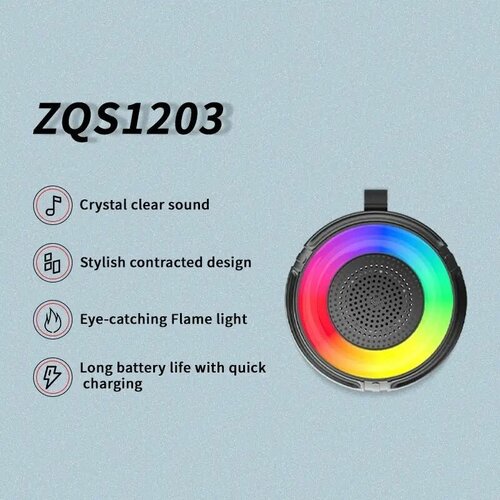 ZQS1203 Портативный Красочный Светодиодный Беспроводной Bluetooth Mini Fm Радио Большой Звук Бас Вечеринка Сабвуфер Динамик