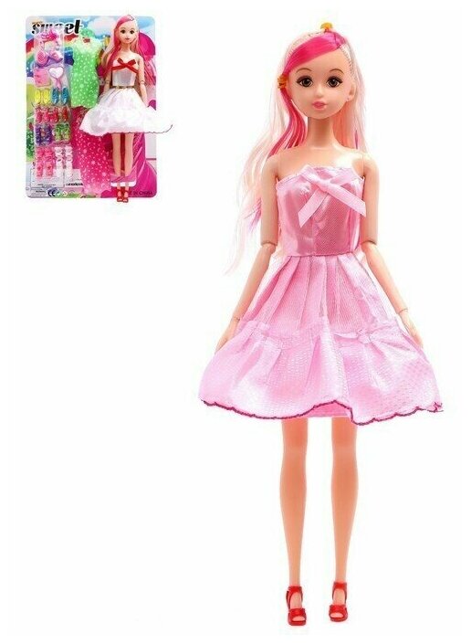 Кукла шарнирная "Лиза" с набором платье, обуви и аксессуарами