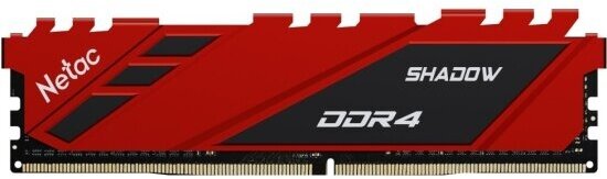 Оперативная память Netac Shadow DDR4 8GB 3200MHz CL16 1.35V / NTSDD4P32SP-08R / Red / with radiator