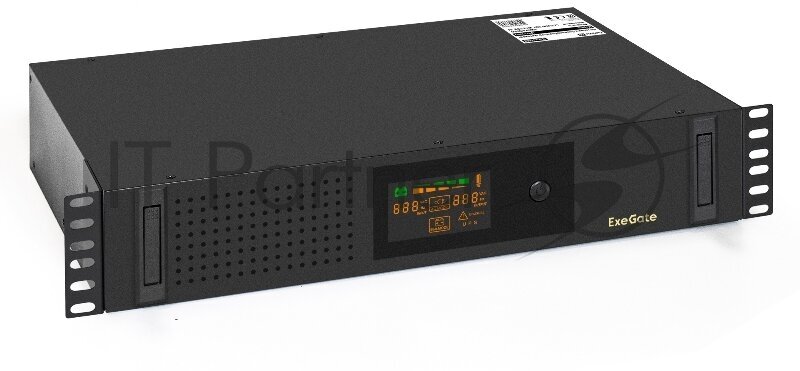 ИБП ExeGate ServerRM UNL-1000. LCD. AVR.2SH.3C13. USB. <1000VA/650W Color LCD AVR 2*Schuko+3*C13 USB 2U установка в стойку Black>