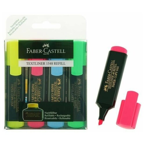 FABER-CASTELL Набор маркеров текстовыделителей 4 цвета 5.0 Faber-Castell 1548, в футляре