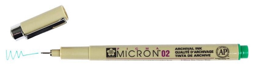 Ручка капиллярная Pigma Micron 0.3мм Зеленый