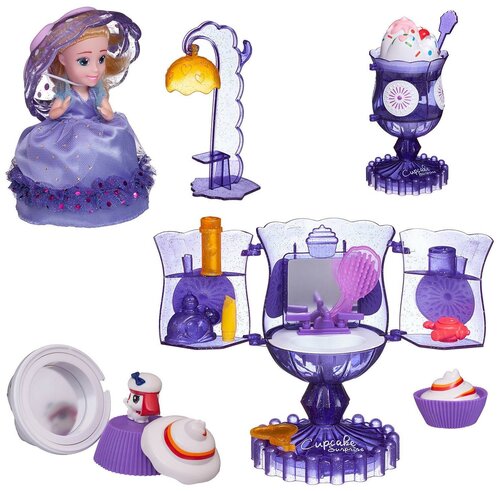 Набор c Куколкой - кексом и питомцем "Туалетный столик", цвет фиолетовый 1140/фиолетовый