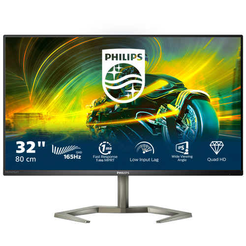 Philips Монитор LCD 31.5' 16:9 2560х1440(WQHD) VA, nonGLARE, 165 Гц, 550 cd/m, H178°/V178°, 3000:1, 4ms, 2xHDMI, 2xDP, USB-Hub, Speakers, Black