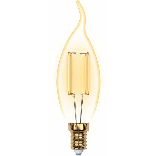 Лампа филамент свеча на ветру 5Вт CW35 GOLDEN E14 VINTAGE Uniel -3шт!