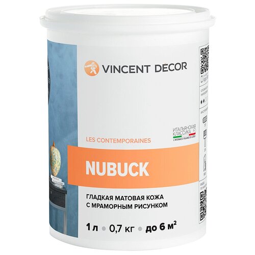 Декоративное покрытие Vincent Decor Nubuck, белый, 1 л декоративное покрытие san marco perlaceo белый 1 л