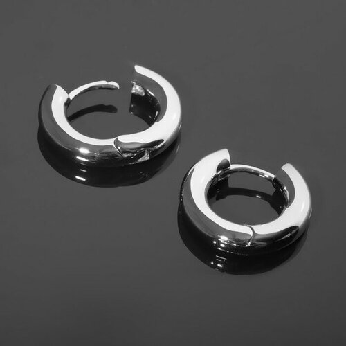 Швензы-кольца родированные Объемные d=20мм, цвет серебро