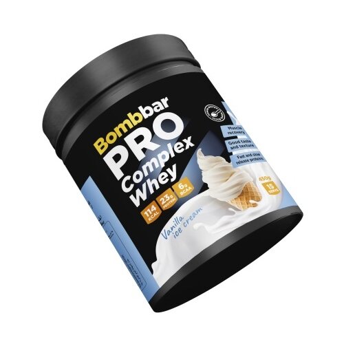 Протеин BOMBBAR PRO Complex Whey, 450 гр., ванильное мороженое bombbar pro complex whey многокомпонентный протеин ваниль и мороженое 900г