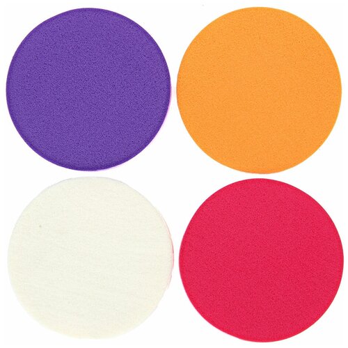 ЮниLook Набор спонжей 357111 5.5 см, 4 шт. белый/оранжевый/фиолетовый/розовый спонж губка для умывания и снятия макияжа овальная 9 12 см
