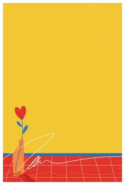 Постер / Плакат / Картина Сердечный цветок 40х50 см в подарочном тубусе